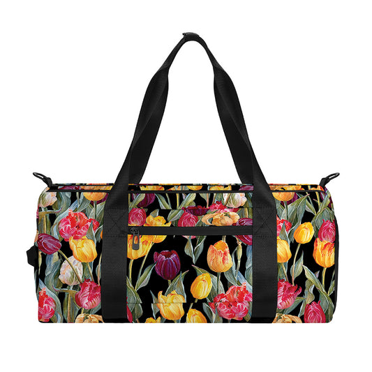 Colorful Watercolor Tulip Pattern Print Gym Bag
