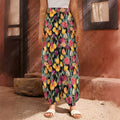 Colorful Watercolor Tulip Pattern Print Harem Pants