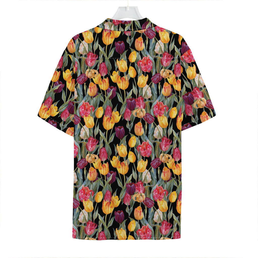 Colorful Watercolor Tulip Pattern Print Hawaiian Shirt