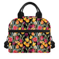 Colorful Watercolor Tulip Pattern Print Insulated Lunch Bag