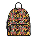 Colorful Watercolor Tulip Pattern Print Leather Backpack