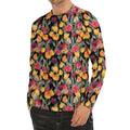 Colorful Watercolor Tulip Pattern Print Men's Long Sleeve Rash Guard