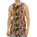 Colorful Watercolor Tulip Pattern Print Men's Muscle Tank Top