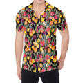 Colorful Watercolor Tulip Pattern Print Men's Shirt