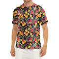 Colorful Watercolor Tulip Pattern Print Men's Short Sleeve Rash Guard