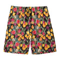 Colorful Watercolor Tulip Pattern Print Men's Swim Trunks