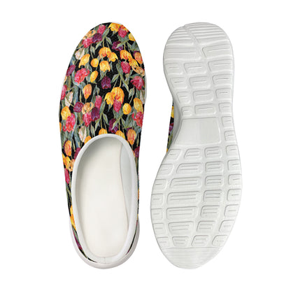 Colorful Watercolor Tulip Pattern Print Mesh Casual Shoes