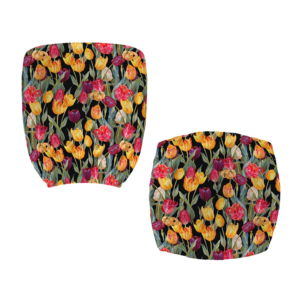 Colorful Watercolor Tulip Pattern Print Office Chair Cover