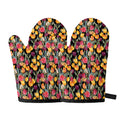 Colorful Watercolor Tulip Pattern Print Oven Mitts