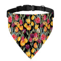 Colorful Watercolor Tulip Pattern Print Over The Collar Dog Bandana