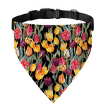 Colorful Watercolor Tulip Pattern Print Over The Collar Dog Bandana