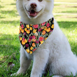 Colorful Watercolor Tulip Pattern Print Over The Collar Dog Bandana