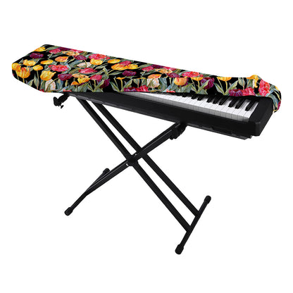 Colorful Watercolor Tulip Pattern Print Piano Keyboard Cover
