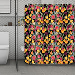 Colorful Watercolor Tulip Pattern Print Polyester Shower Curtain