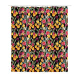 Colorful Watercolor Tulip Pattern Print Polyester Shower Curtain
