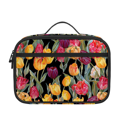 Colorful Watercolor Tulip Pattern Print Portable Lunch Bag