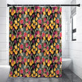 Colorful Watercolor Tulip Pattern Print Premium Shower Curtain