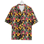 Colorful Watercolor Tulip Pattern Print Rayon Hawaiian Shirt