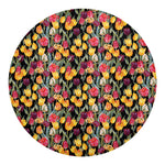 Colorful Watercolor Tulip Pattern Print Round Blanket