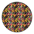 Colorful Watercolor Tulip Pattern Print Round Floor Mat