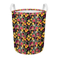 Colorful Watercolor Tulip Pattern Print Round Laundry Basket