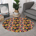 Colorful Watercolor Tulip Pattern Print Round Rug