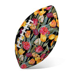 Colorful Watercolor Tulip Pattern Print Rugby Ball