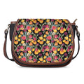Colorful Watercolor Tulip Pattern Print Saddle Bag