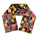 Colorful Watercolor Tulip Pattern Print Scarf