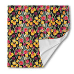 Colorful Watercolor Tulip Pattern Print Silk Bandana