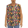 Colorful Watercolor Tulip Pattern Print Sleeveless Baseball Jersey