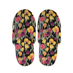 Colorful Watercolor Tulip Pattern Print Slippers