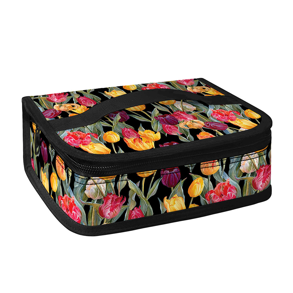 Colorful Watercolor Tulip Pattern Print Small Lunch Bag