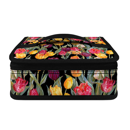 Colorful Watercolor Tulip Pattern Print Small Lunch Bag