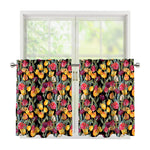 Colorful Watercolor Tulip Pattern Print Tier Curtains