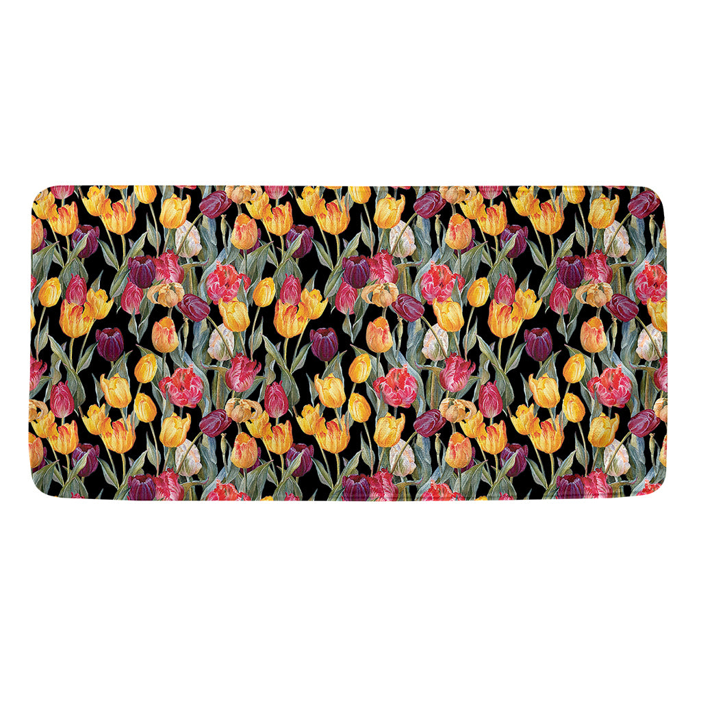 Colorful Watercolor Tulip Pattern Print Towel