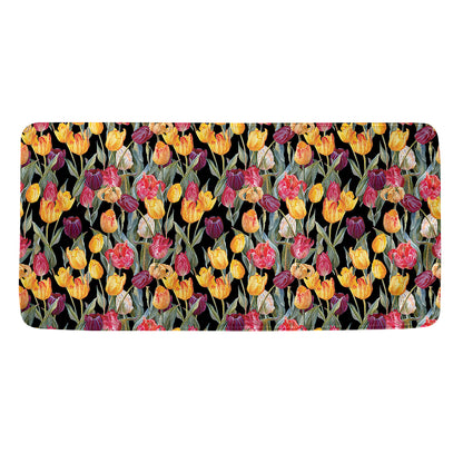Colorful Watercolor Tulip Pattern Print Towel