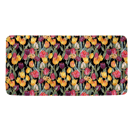Colorful Watercolor Tulip Pattern Print Towel