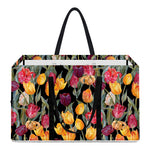 Colorful Watercolor Tulip Pattern Print Utility Tote Bag