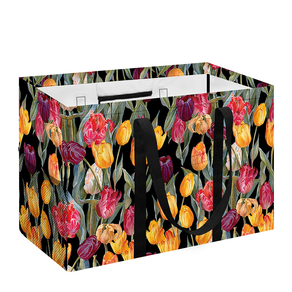 Colorful Watercolor Tulip Pattern Print Utility Tote Bag