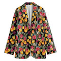 Colorful Watercolor Tulip Pattern Print Women's Blazer