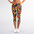 Colorful Watercolor Tulip Pattern Print Women's Capri Leggings