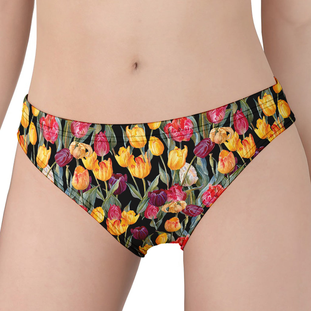 Colorful Watercolor Tulip Pattern Print Women's Panties