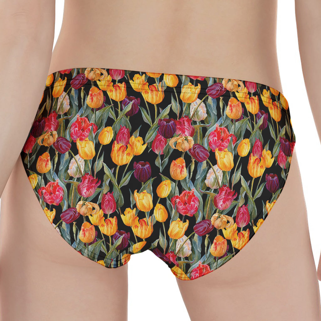 Colorful Watercolor Tulip Pattern Print Women's Panties