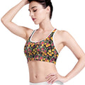 Colorful Watercolor Tulip Pattern Print Women's Sports Bra