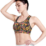 Colorful Watercolor Tulip Pattern Print Women's Sports Bra