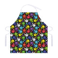 Colorful Weed Leaf Pattern Print Adjustable Apron