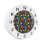 Colorful Weed Leaf Pattern Print Alarm Clock