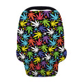 Colorful Weed Leaf Pattern Print Baby Seat Cover