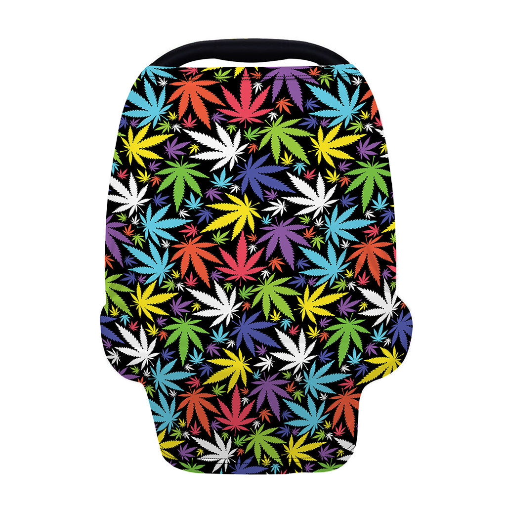 Colorful Weed Leaf Pattern Print Baby Seat Cover